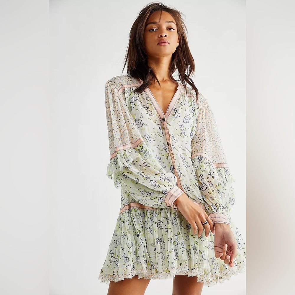 FP Rosebud Print Mix Mini Dress
